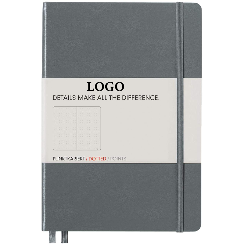 Medium A5 Dotted Hardcover Notebook (Anthracite) - 251 Numbered Pages